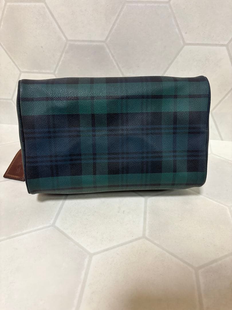 ポロラルフローレン ミニボストンバッグ ブラックチェック柄 ハンドバッグ