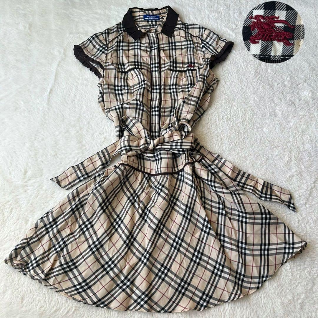 希少✨バーバリーブルーレーベル ノバチェック ワンピース S相当 y2k