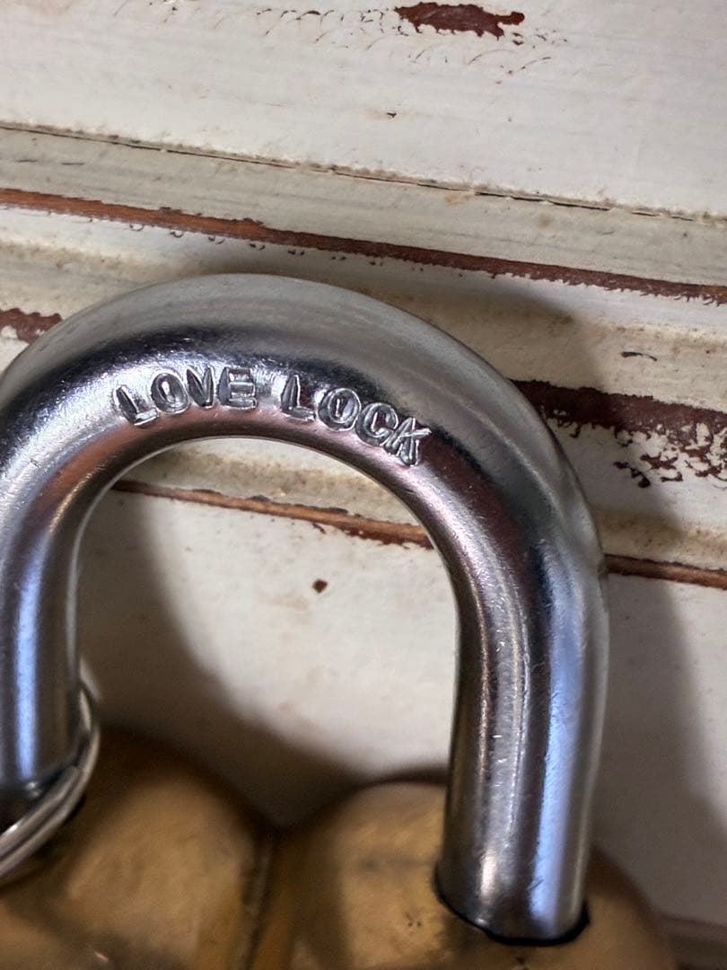 アンティーク 南京錠　鍵 パッドロック　Love lock　キー　真鍮　アメリカ