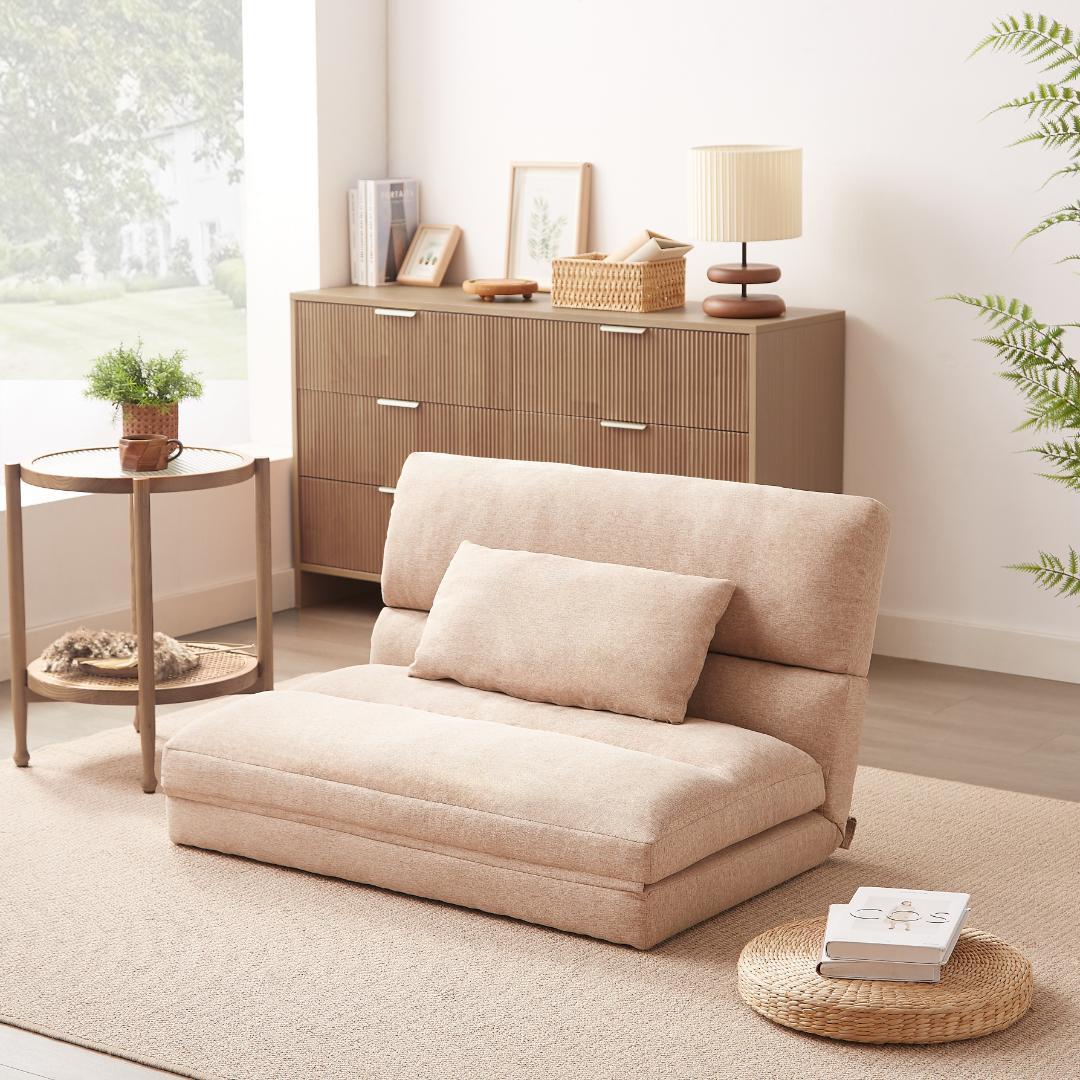 在庫一掃！残り僅か！折りたたみ ソファベッド 座椅子 幅103cm 2人掛け