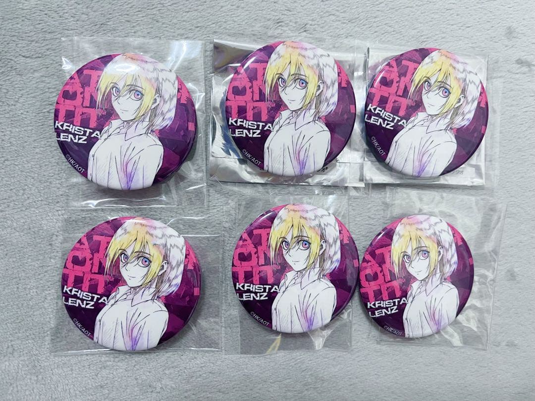 進撃の巨人 クリスタ 原画展 缶バッジ　WIT STUDIO 6点セット