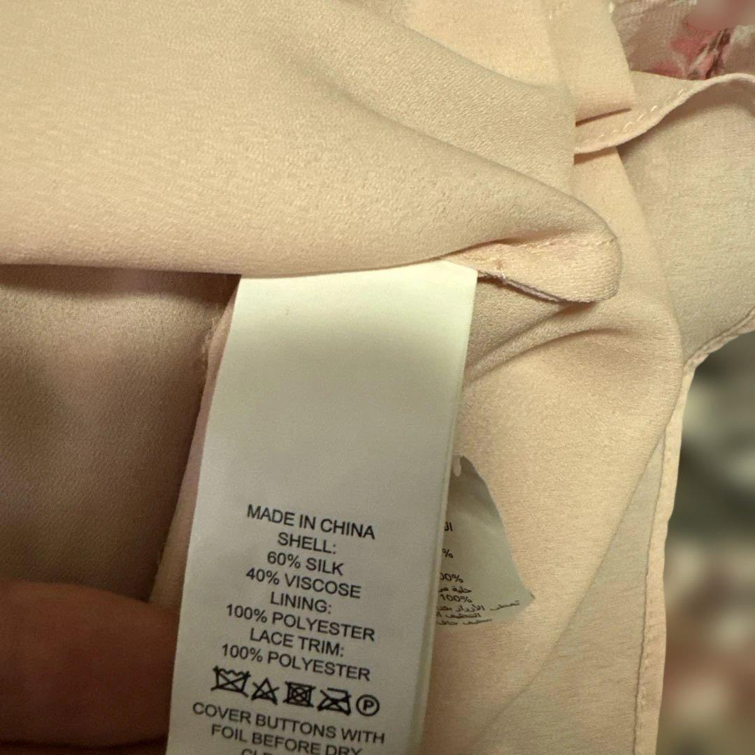 ケイトスペード　花柄シルク長袖ワンピース