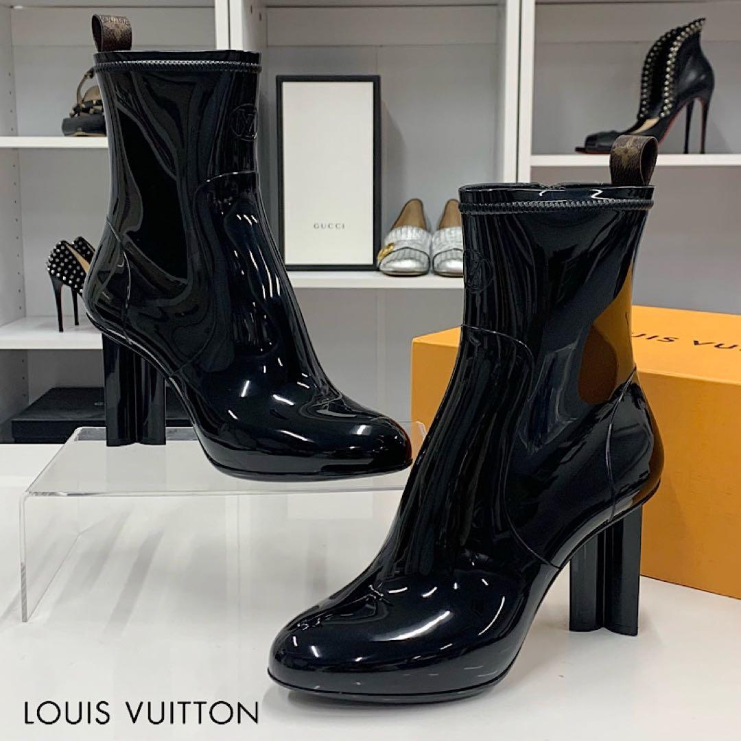 ヴィトン シルエットライン ラバー モノグラム レインブーツ ブラック