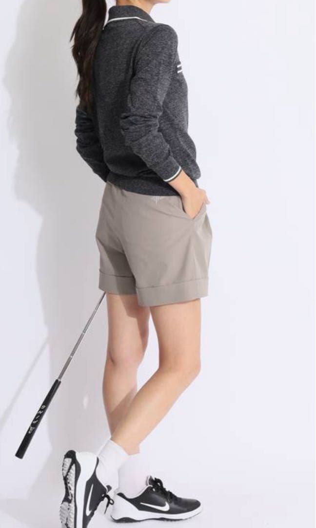 美品【Heal Creekヒールクリーク】ライン長袖ニットポロ 40