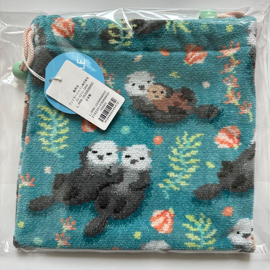 ラブラリーバイフェイラー　プカプカラッコ　巾着　ハンカチ（web限定）