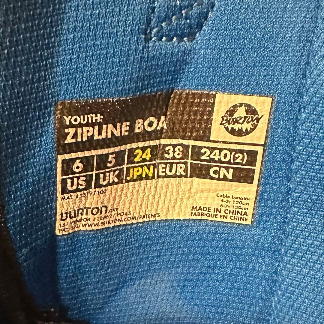 BURTON ZIPLINE BOAジュニア　スノーボードブーツ 24.0cm