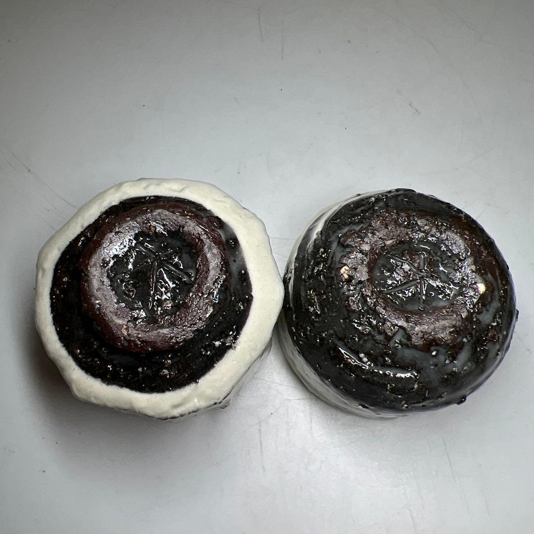 出来良　西端大備丹波焼　ぐい呑2客　共箱　東Y8-0113☆2F