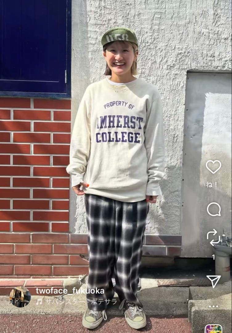 新品 THREEFACE OMBRE CHECK SETUP オンブレ Mサイズ