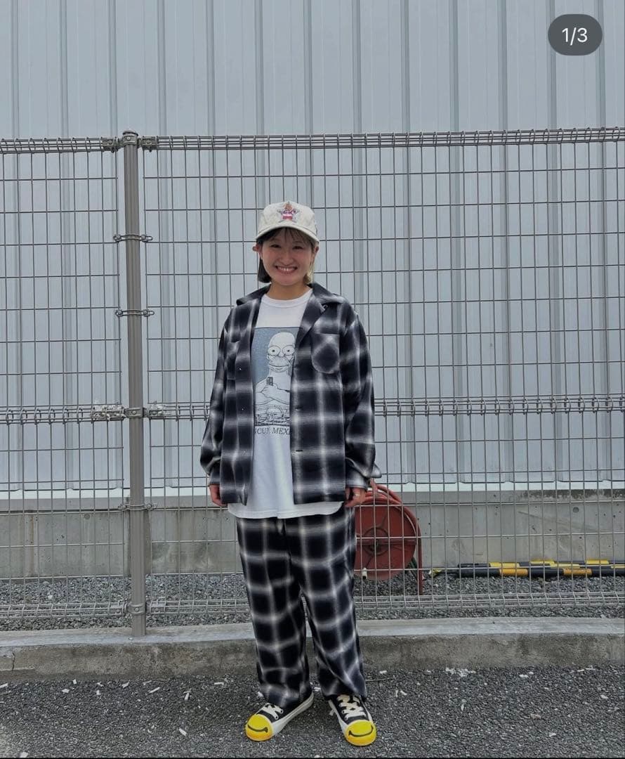 新品 THREEFACE OMBRE CHECK SETUP オンブレ Mサイズ