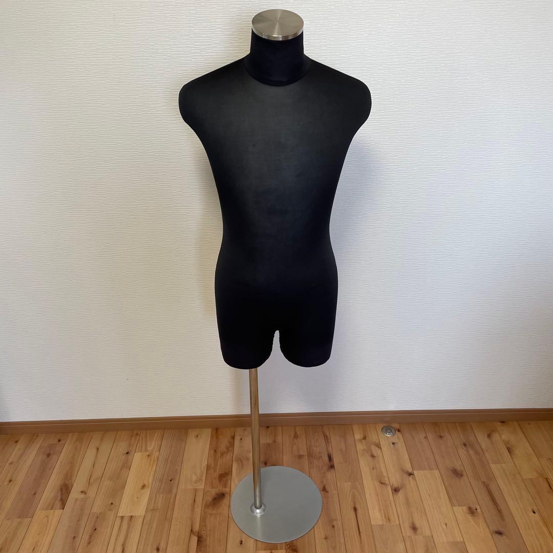 マネキン 金属スタンド付 ブラックxシルバー 持ち運び楽々 軽量タイプ