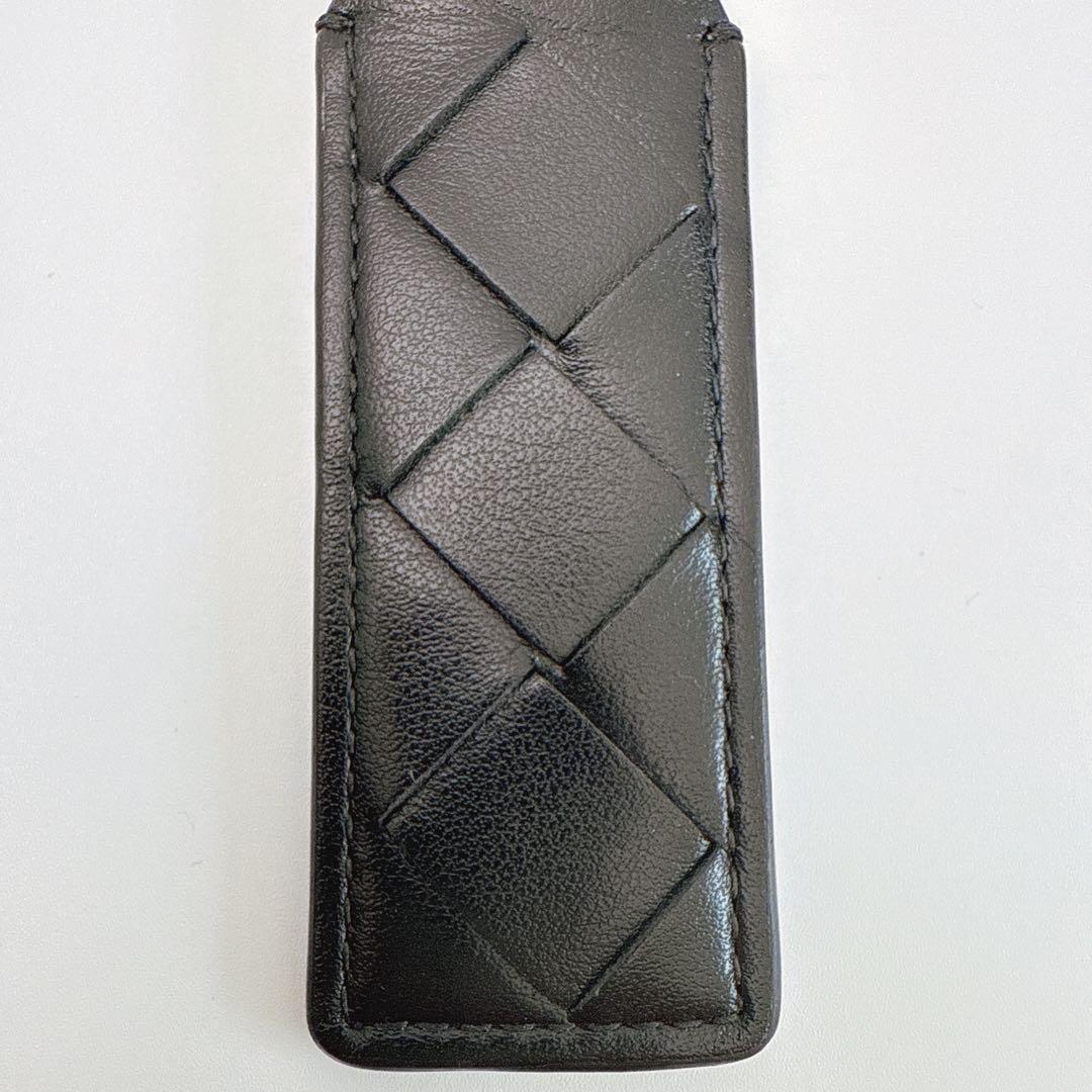 ボッテガヴェネタ イントレチャート タブ キーリング キーホルダー ブラック