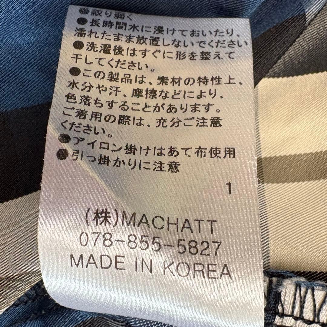 美品　MACHATT スタンドカラーオーバーシャツ　タータンチェック