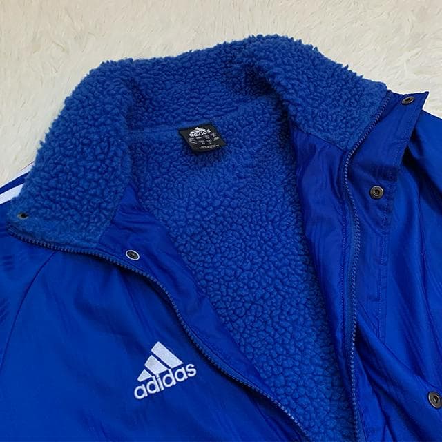 極美品✨️ビッグロゴ✨️adidas ベンチコート L トリコロール ロング丈