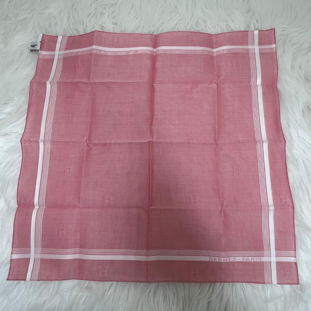 新品タグ箱付き✨エルメス ハンカチ ハンカチーフ　HERMES　ピンク