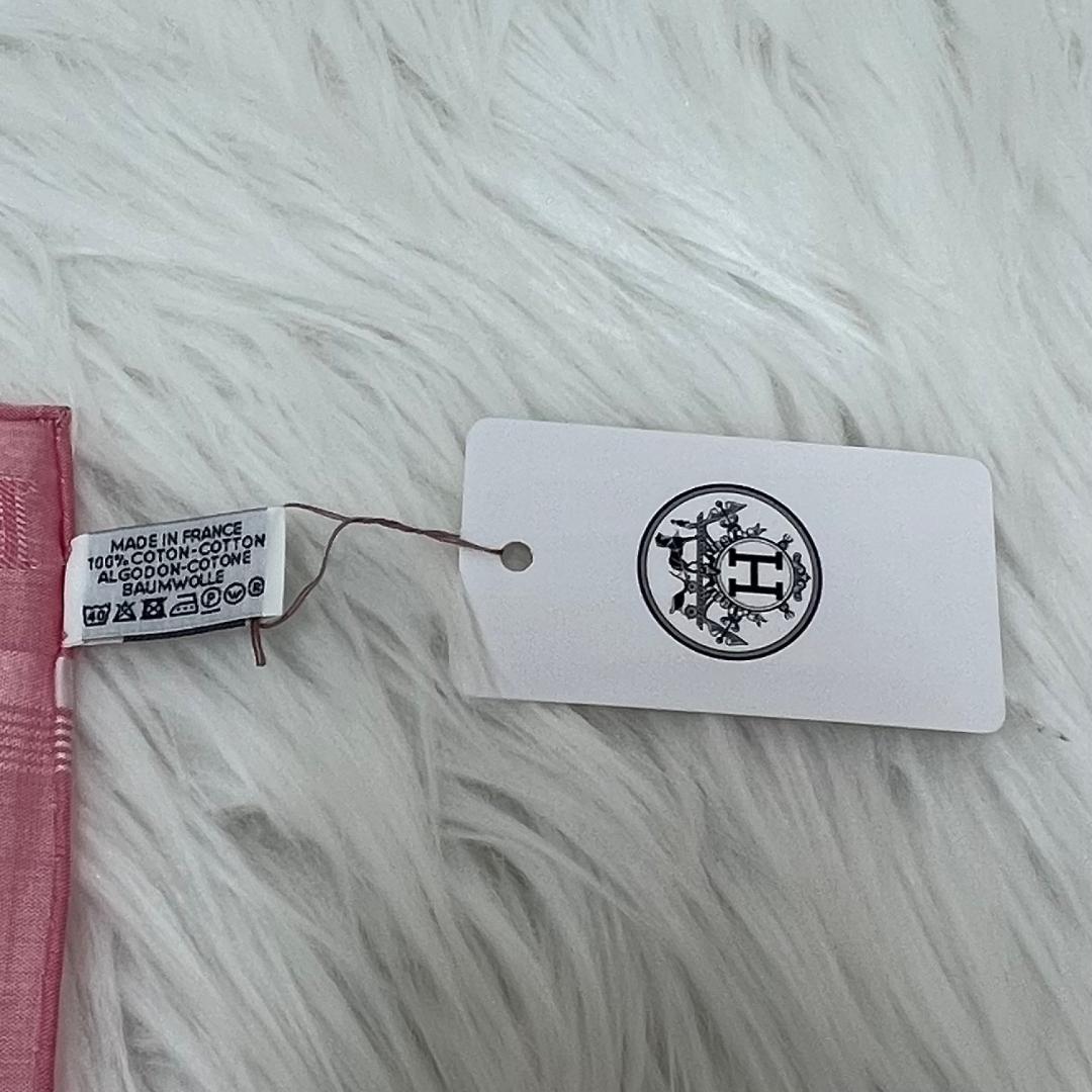 新品タグ箱付き✨エルメス ハンカチ ハンカチーフ　HERMES　ピンク