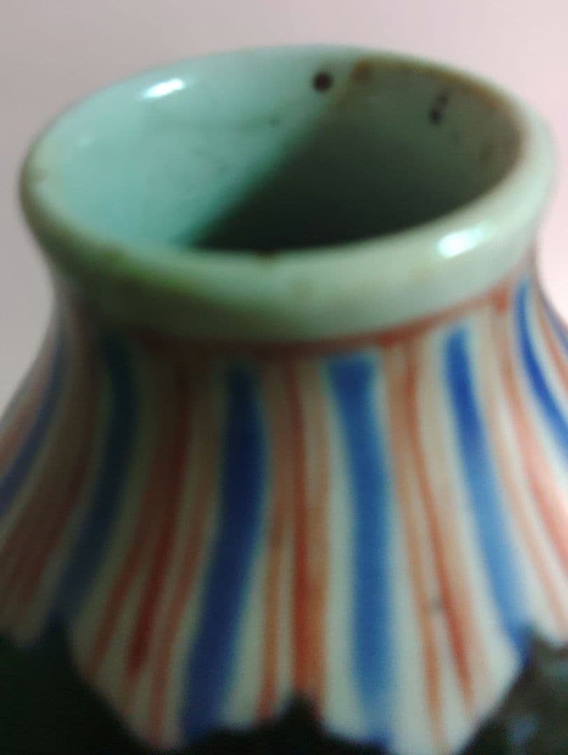 九谷焼　白舟　徳利　手書き　色絵　陶器製