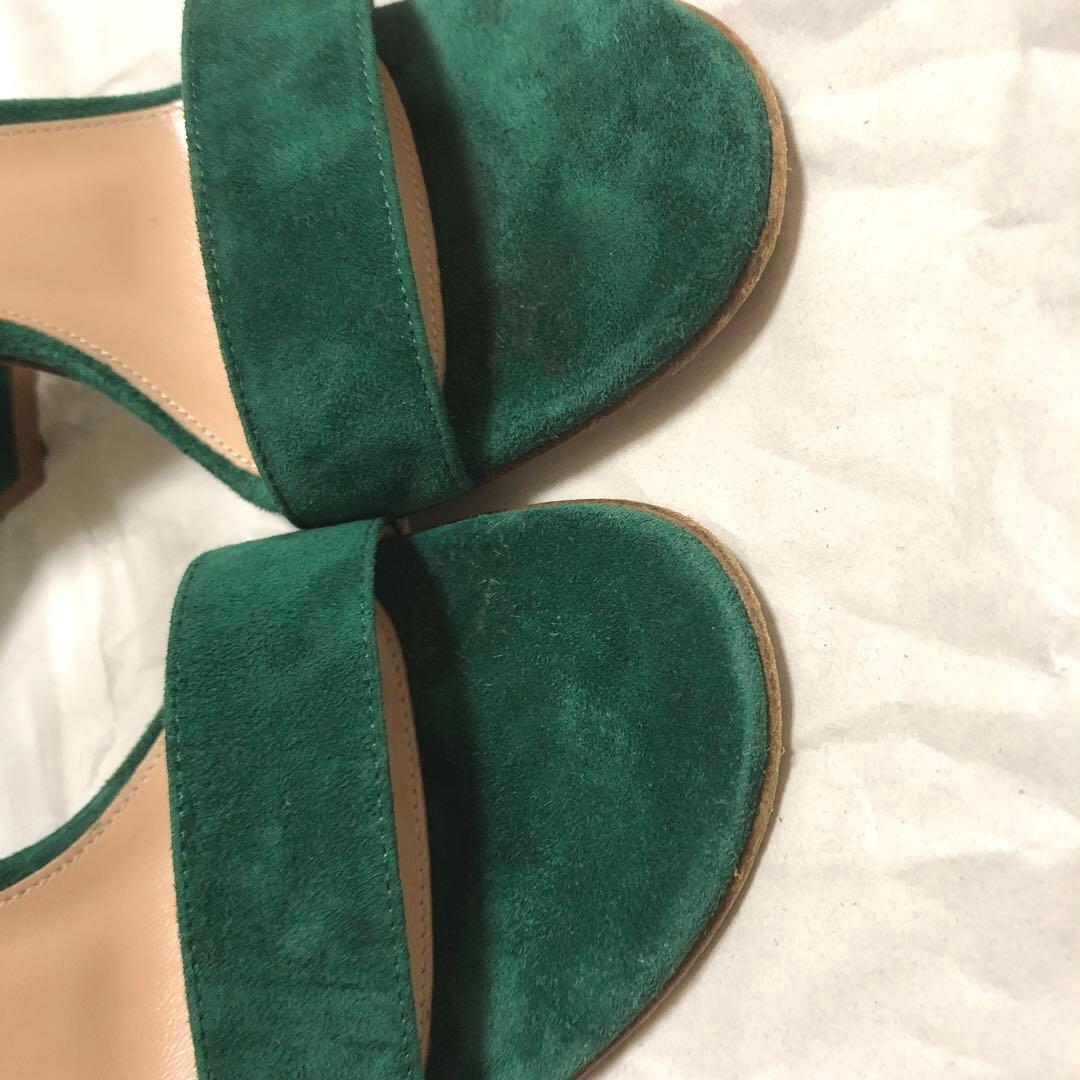 GianvitoRossi ジャンヴィットロッシ　スエード　サンダル　グリーン