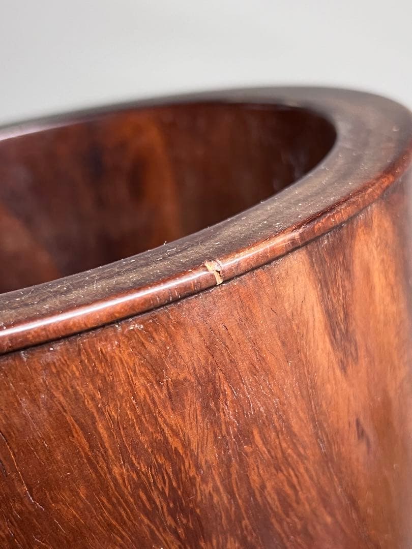 古美術　唐木　黄花梨　筆筒　筆立　素工　文房具　木製　置物　時代物　旧蔵