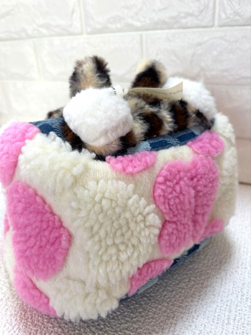 H*U様 コヤンイサムチョン　ハンドメイド　ハートボアバッグ　ピンク　ヒョウ柄う