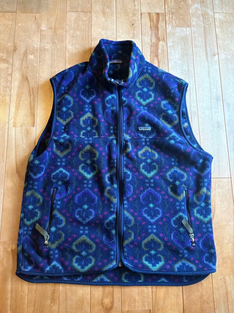 美品90s パタゴニア シンチラ フリース ベスト L スナップt タペストリー