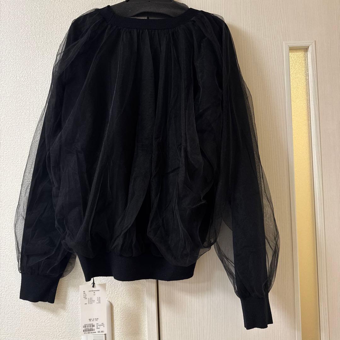 ◆新品未使用タグ付き◆【ラウンジドレス】チュールニット　ブラック