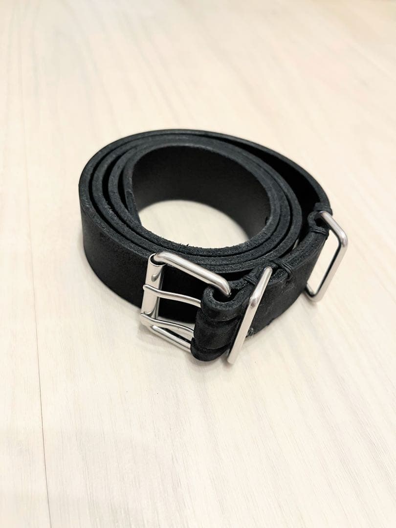 エムエイチエル　レザーベルト　MHL. DOUBLE PRONG BELT