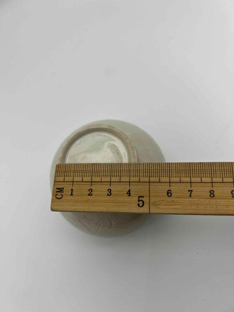 宋時代定窯　白磁刻花共蓋壺　蓋付き　茶入　茶道具　繊細　唐物(F-10)