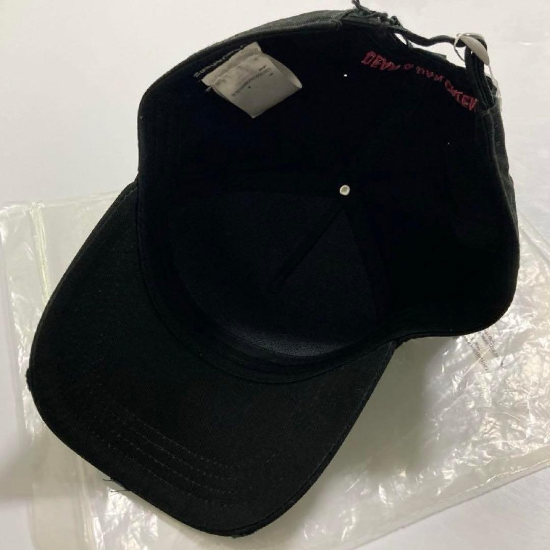 新品 定価4.0万円 DSQUARED2 キャップ ICONロゴ 黒