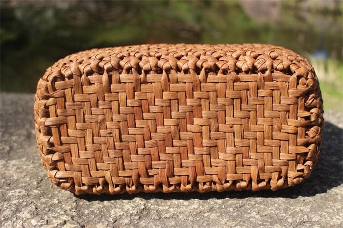 六角花結び編み 山葡萄 かごバッグ やまぶどう 山ぶどう カゴバッグ 持ち手 籠