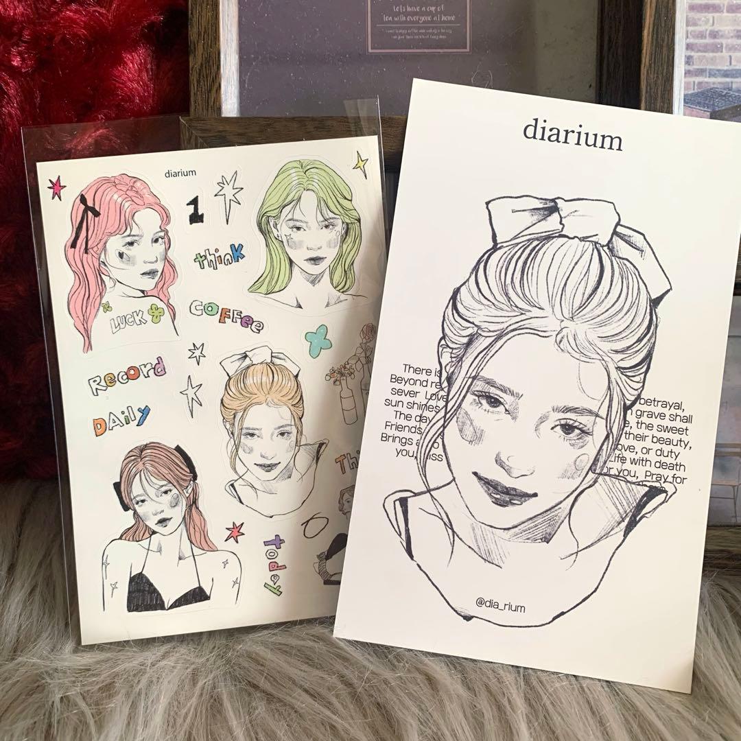 激レア▶︎海外作家さまイラストカード＆ステッカーセット