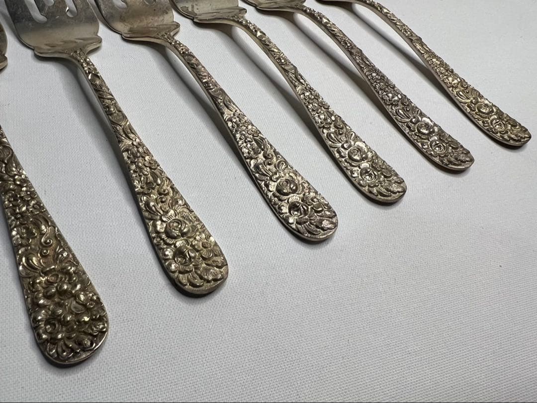 銀製】STIEFF製 SILVER ティースプーン&サラダフォーク 全12本