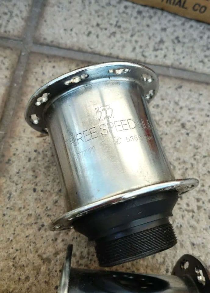 稀少新品 シマノ333 3スピードハブ 軽快車 実用車 軽運搬車 60年代