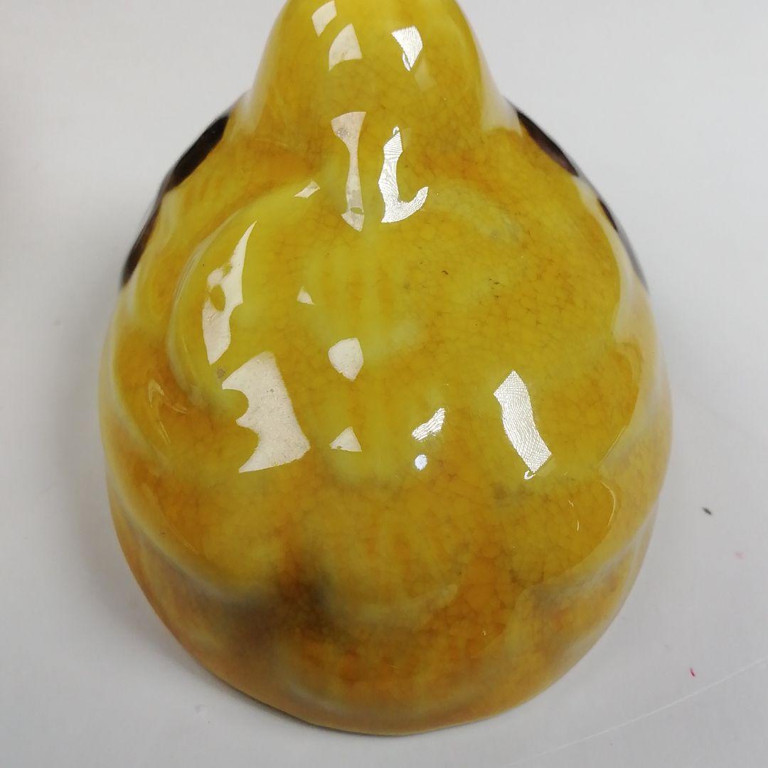 Ｗ４０　香合　『交趾花喰鳥』『手塚祥堂 造』　共箱　茶道具