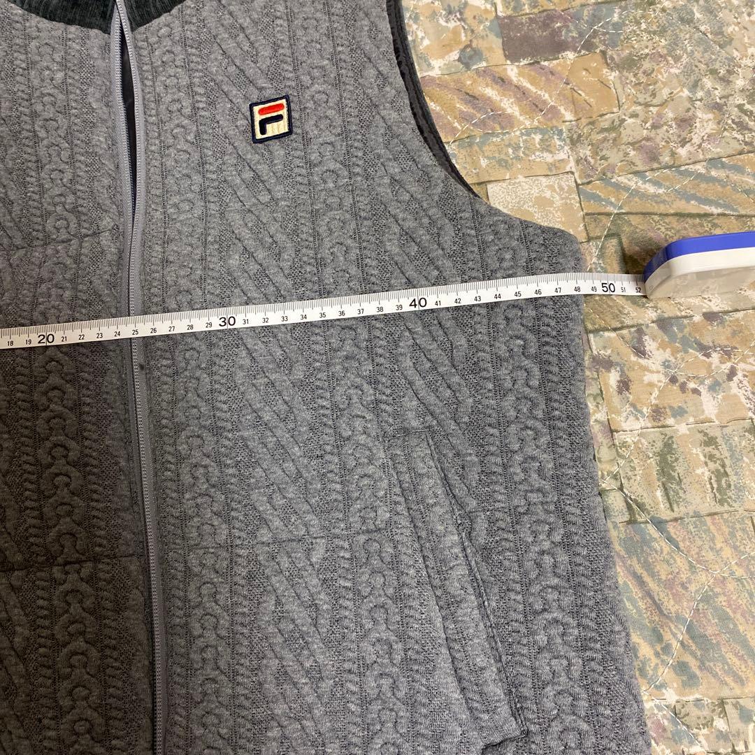 FILA ゴルフテニスケーブル編みベスト グレーレディースMサイズ