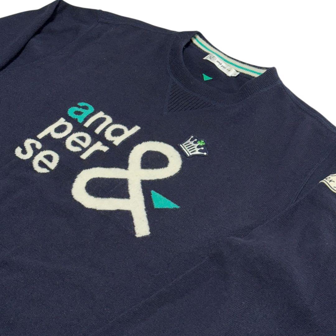 サイズLL★and per se★クルーネックニットセーター T3183