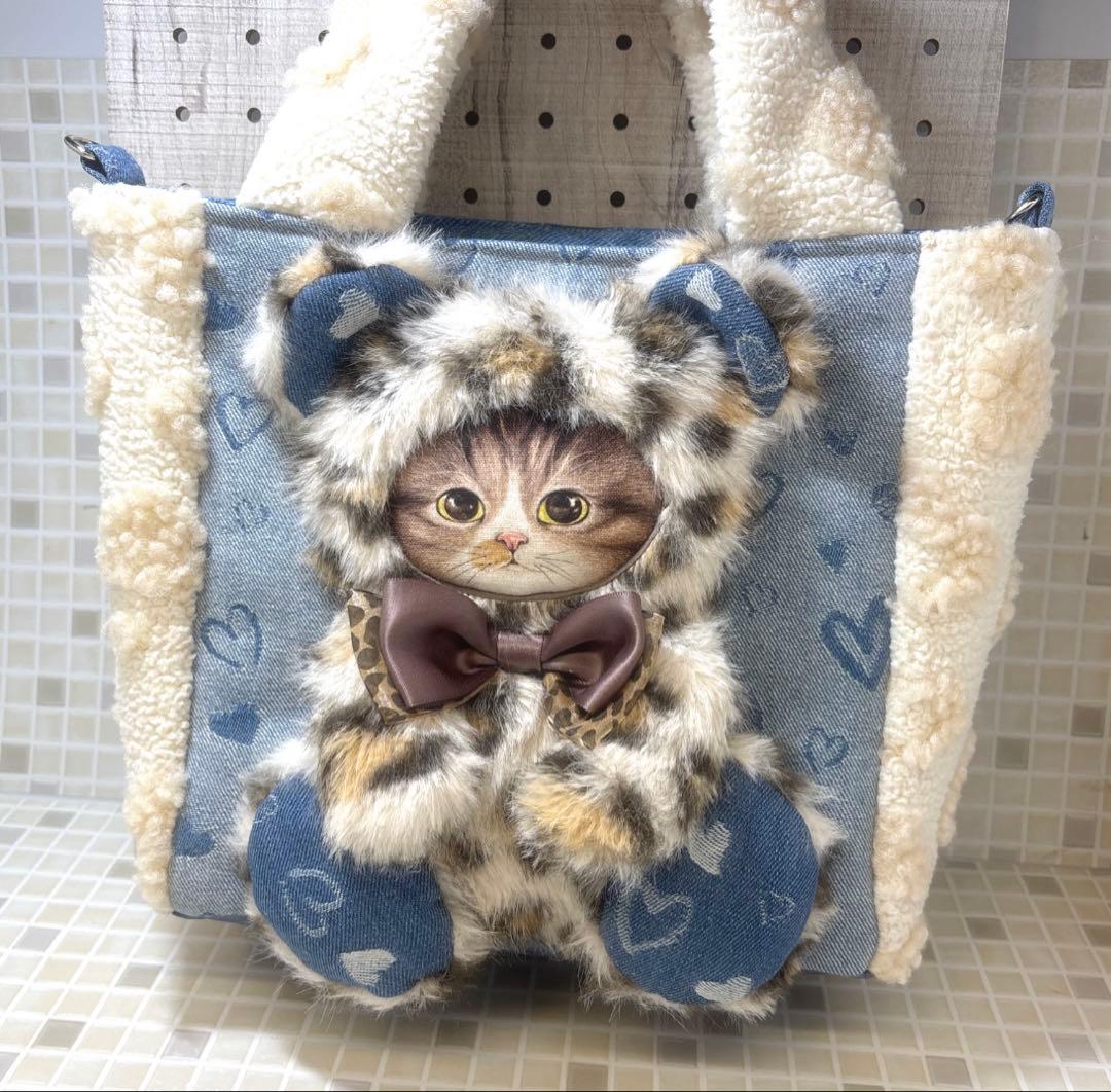 ね*】様 コヤンイサムチョン★ハートいっぱいトートバッグ　レオパード　くまさん着