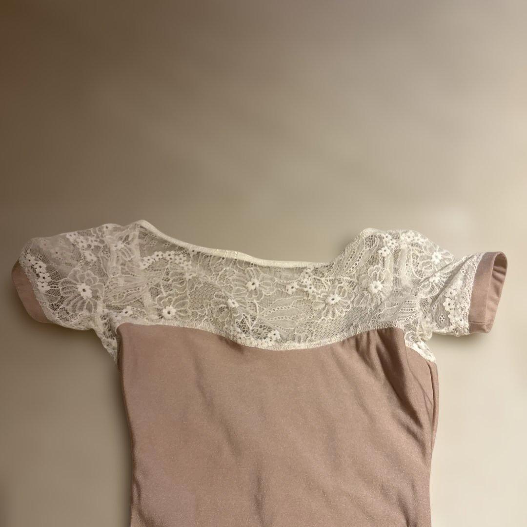 デラロミラノ　 レース半袖バレエレオタード