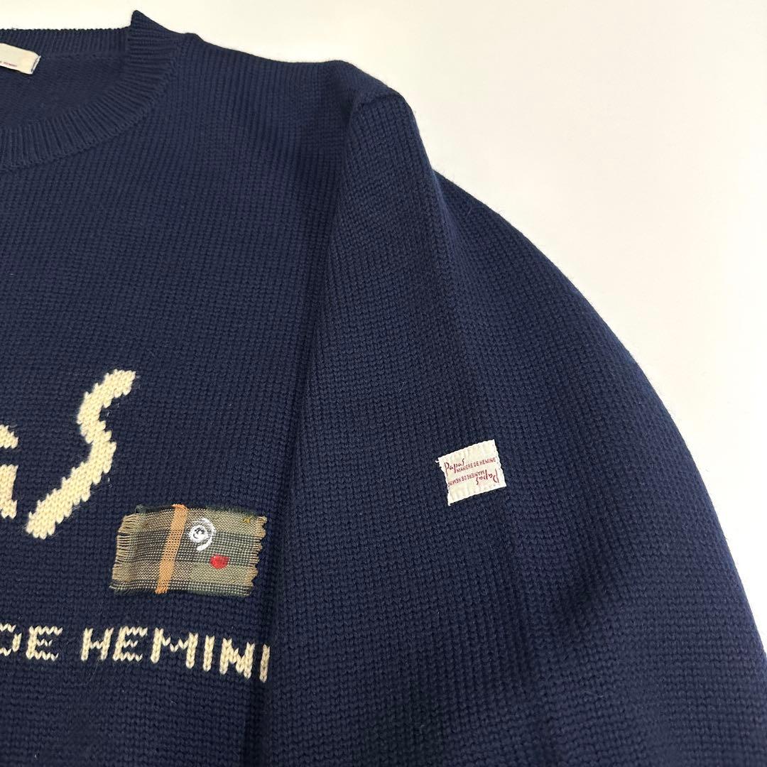 Papas パパス セーター ニット papasウールニット オールドロゴ