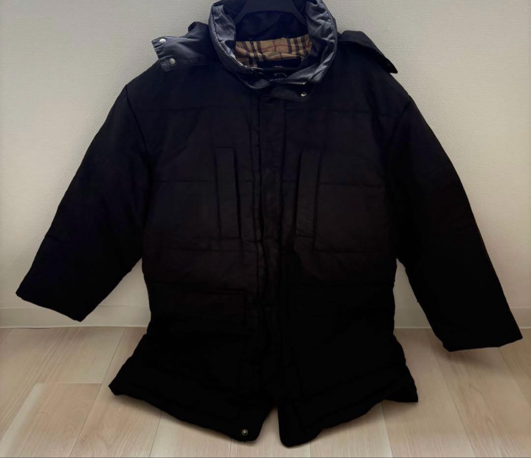 値下バーバリーロンドン 中綿入　フード付 ダウンジャケット メンズ サイズ52