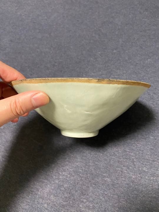 中国古美術品　宋金時代　定窯青白磁　鳳凰牡丹印花　お椀