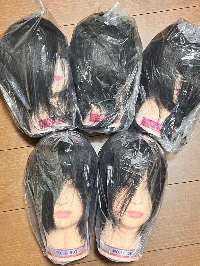 カット練習用ウィッグ 5個セット　レジーナ
