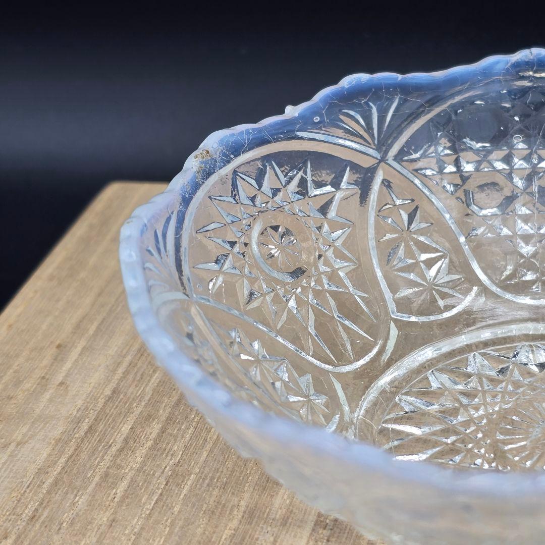 【骨董】大正ガラス 乳白色 小鉢 3個 時代もの