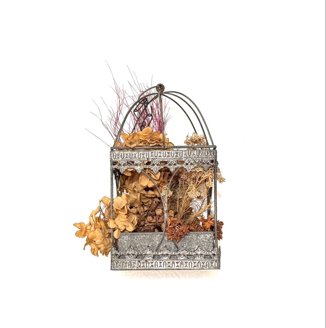 アンティーク★ ハンギングゲージ ドライフラワー ランタン　鳥かご