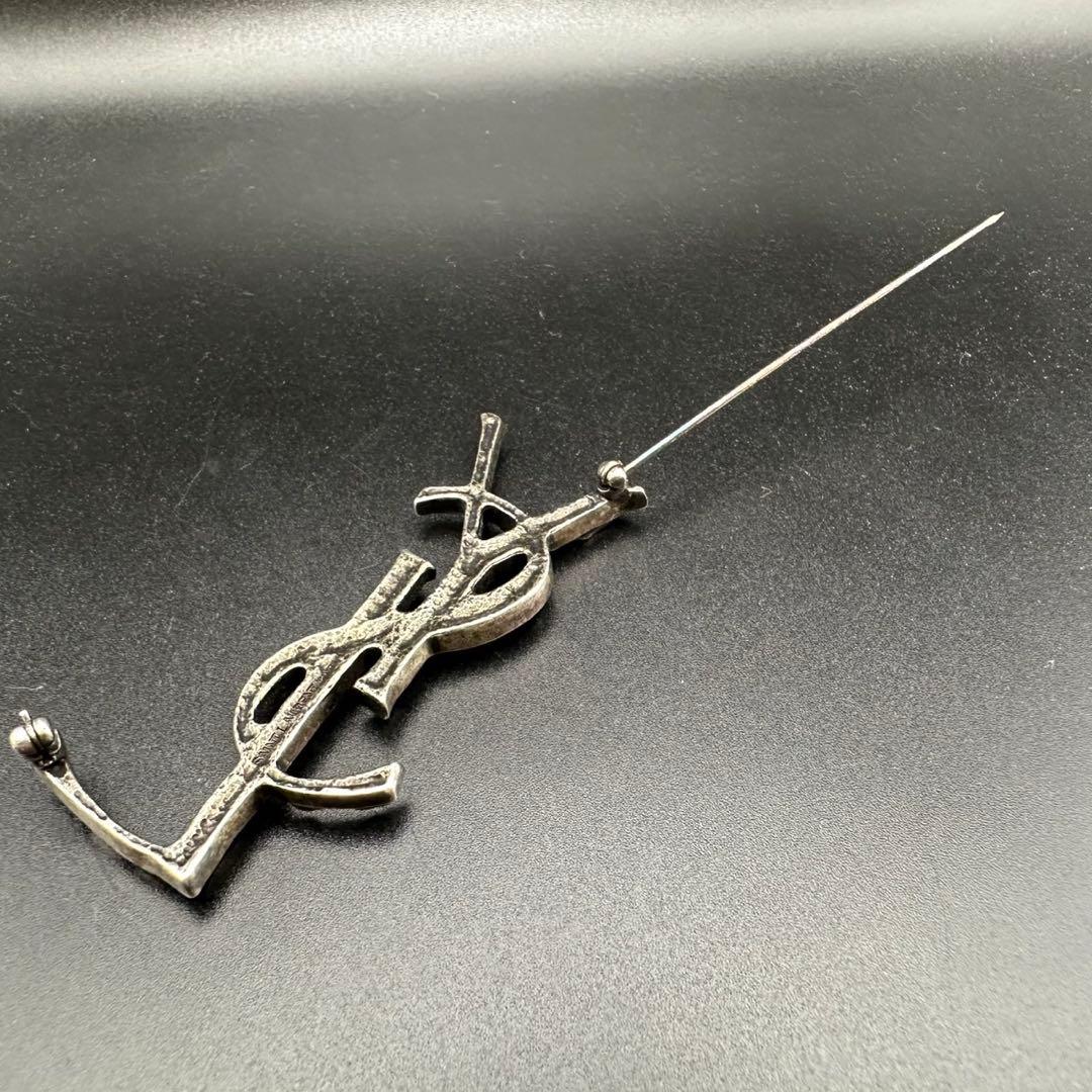 極美品✨　YSL　サンローランパリ　ブローチ　ロゴ　1310