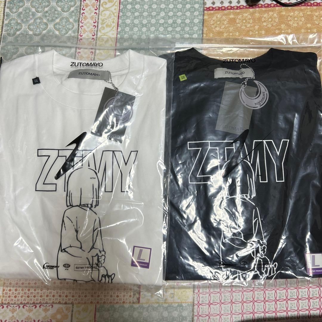 ずっと真夜中でいいのに。 Re:Re:ZTMYにらTシャツ 白 黒 Lサイズ