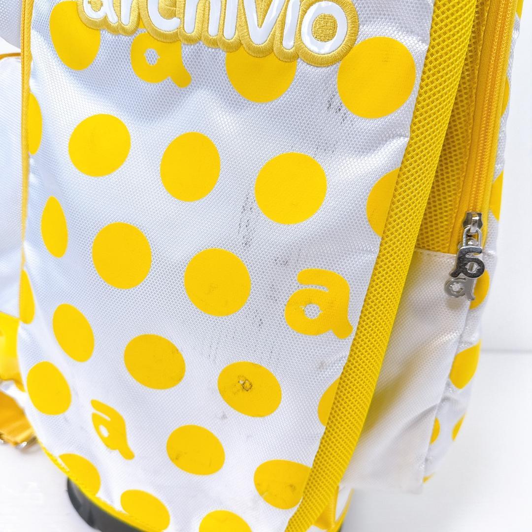 archvio　2021年　キャディバッグ　イエロー　9型／アルチビオ　ドット柄