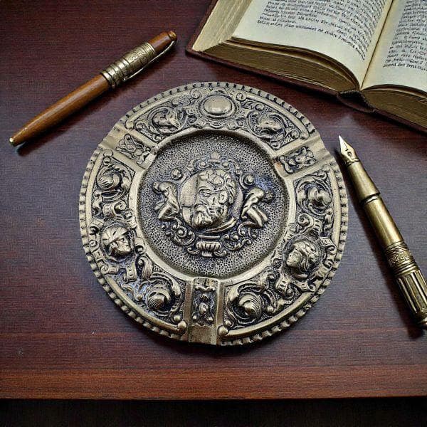 M1291 Vintage 1940's ブロンズ製 灰皿 ウォールデコ