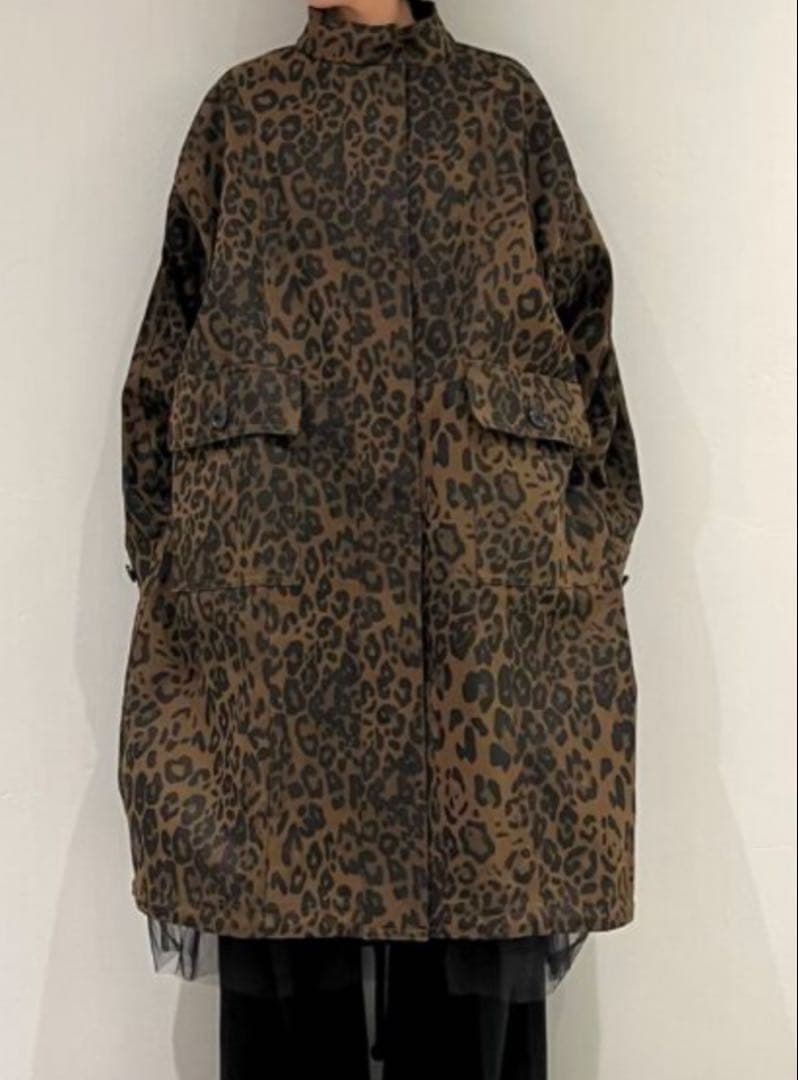 Maison Specialレオパード柄リバーシブルモッズコート