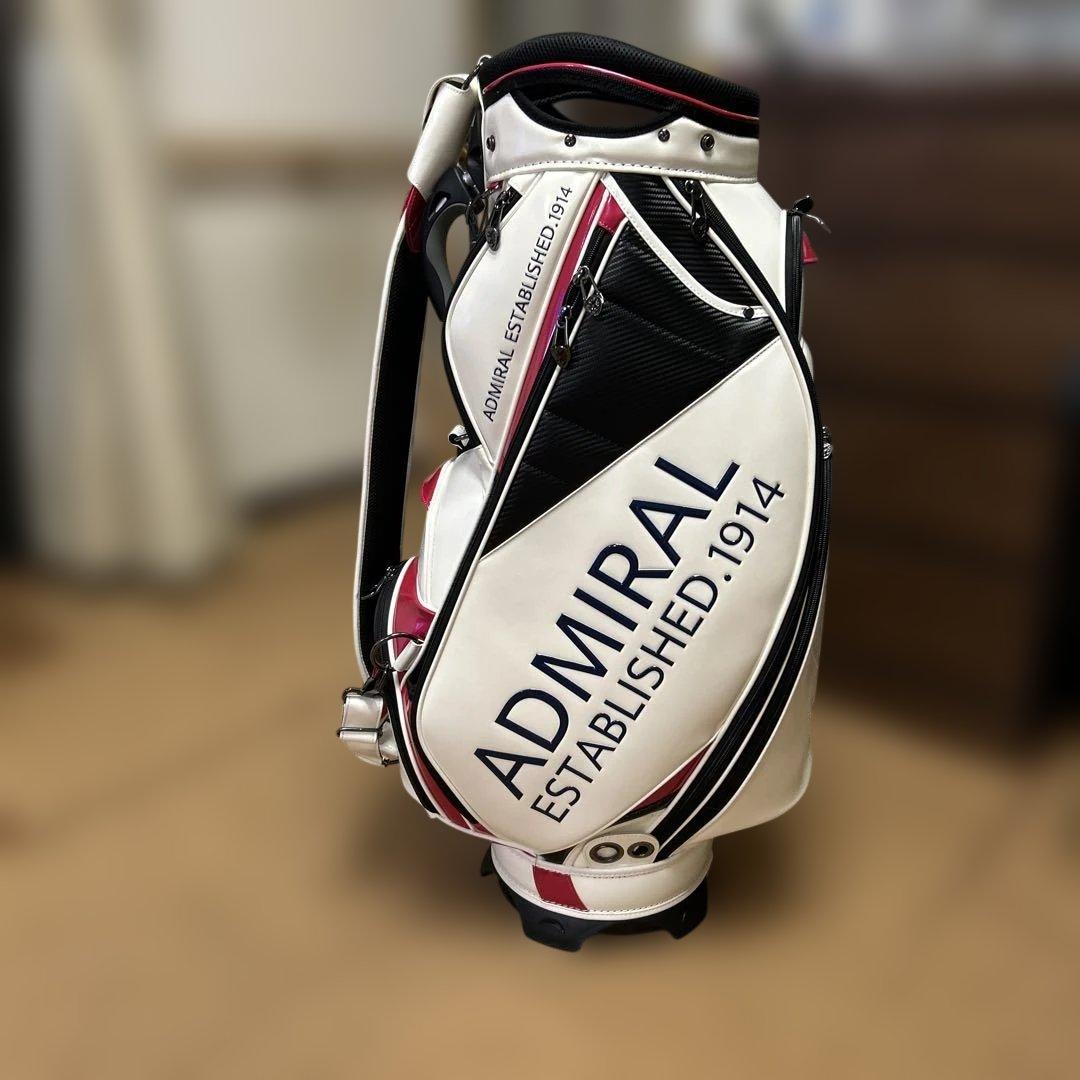 値下げ　ADMRIAL キャディバッグ ホワイト/ピンク