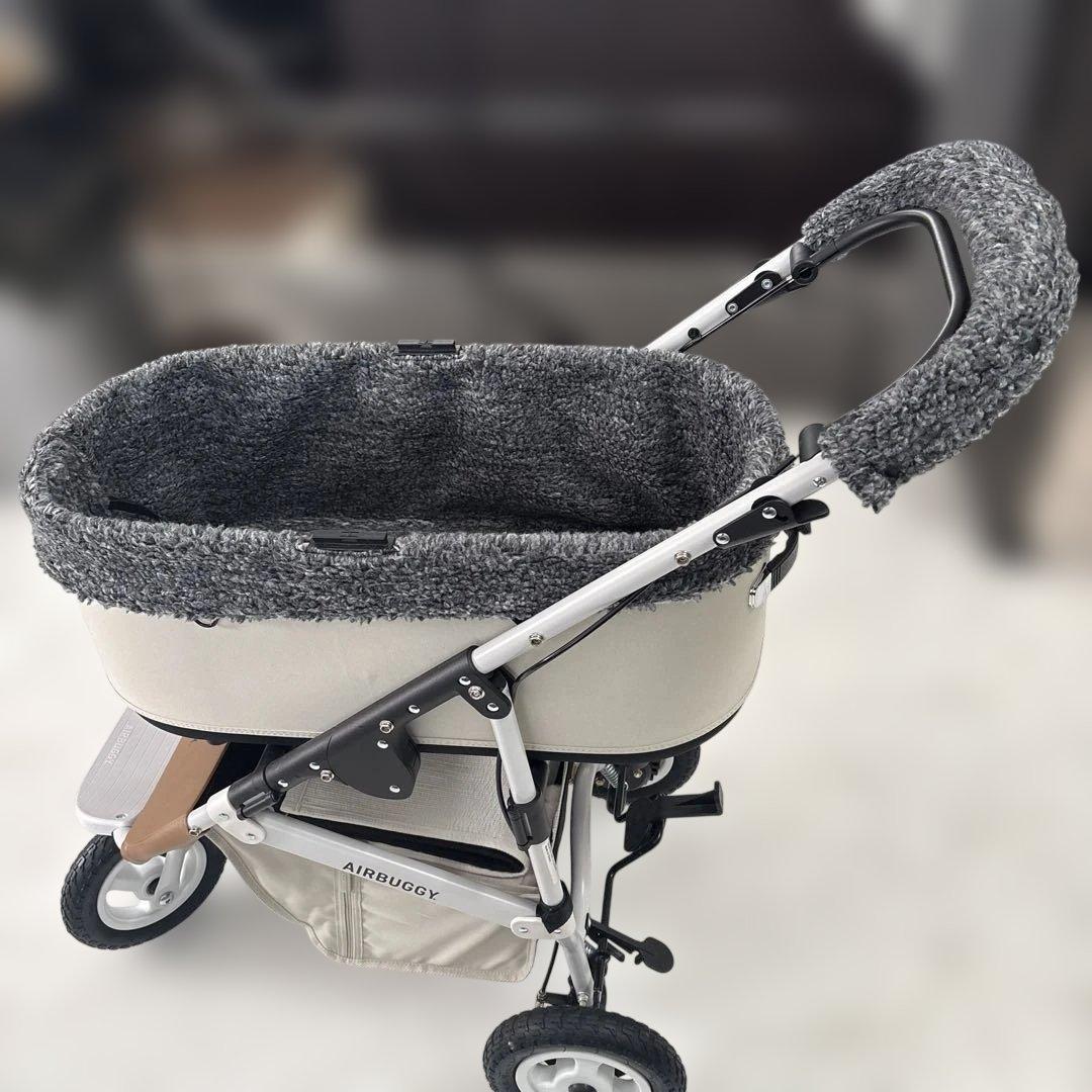 ハンドメイド製作エアバギートーム3 (ラージサイズ)コットカバー　ボアエコファー